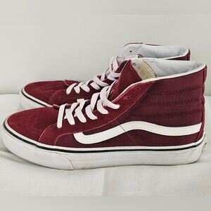 VANS SK8 Unisex Red & White Suede Sneakers Classic Style Shoes